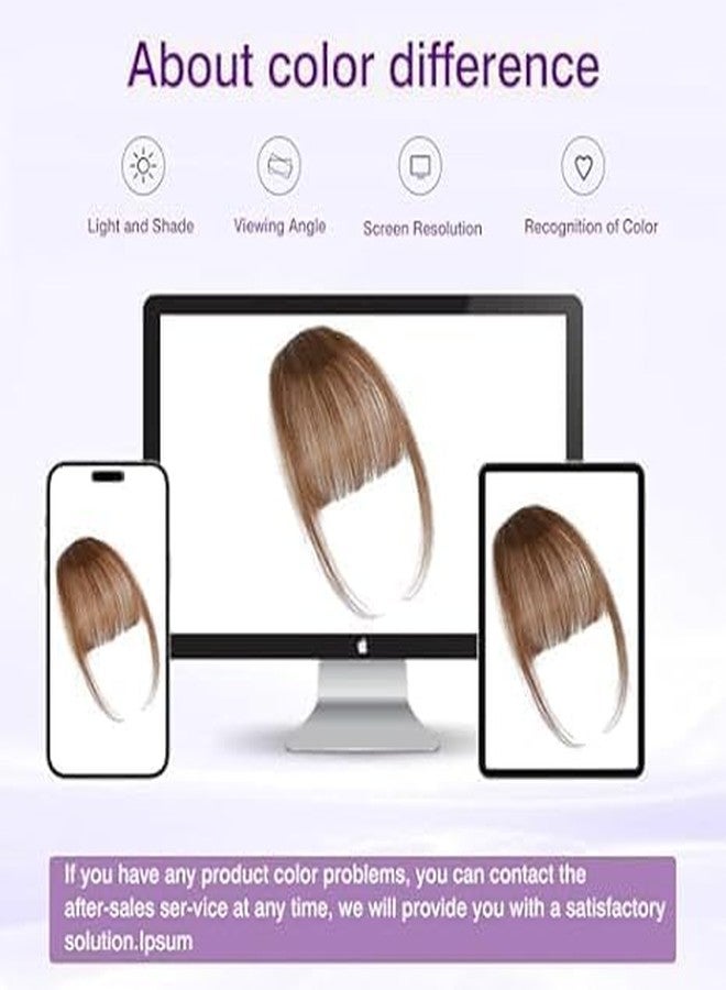 ELEFOCUS Clip-on bangs 100% real hair Fine light brown fake bangs Daily wear fake bangs - Image 5